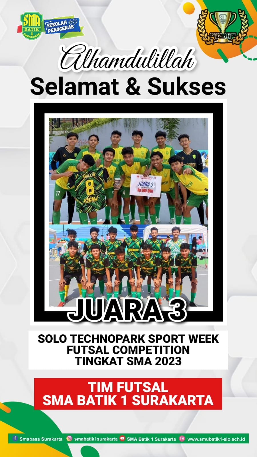Juara 3. Solo Technopark Futsal Competition 2023