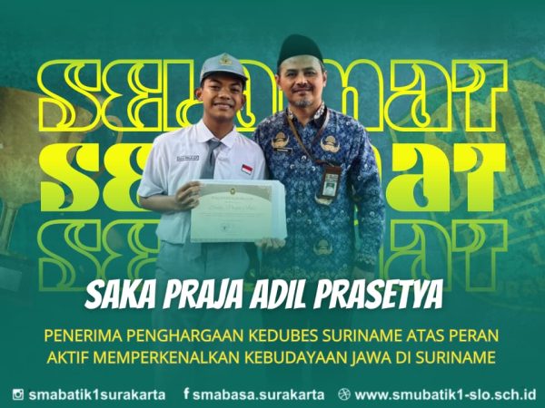 Penerima Penghargaan Kedubes Suriname atas Peran Aktif Memperkenalkan Kebudayaan Jawa di Suriname