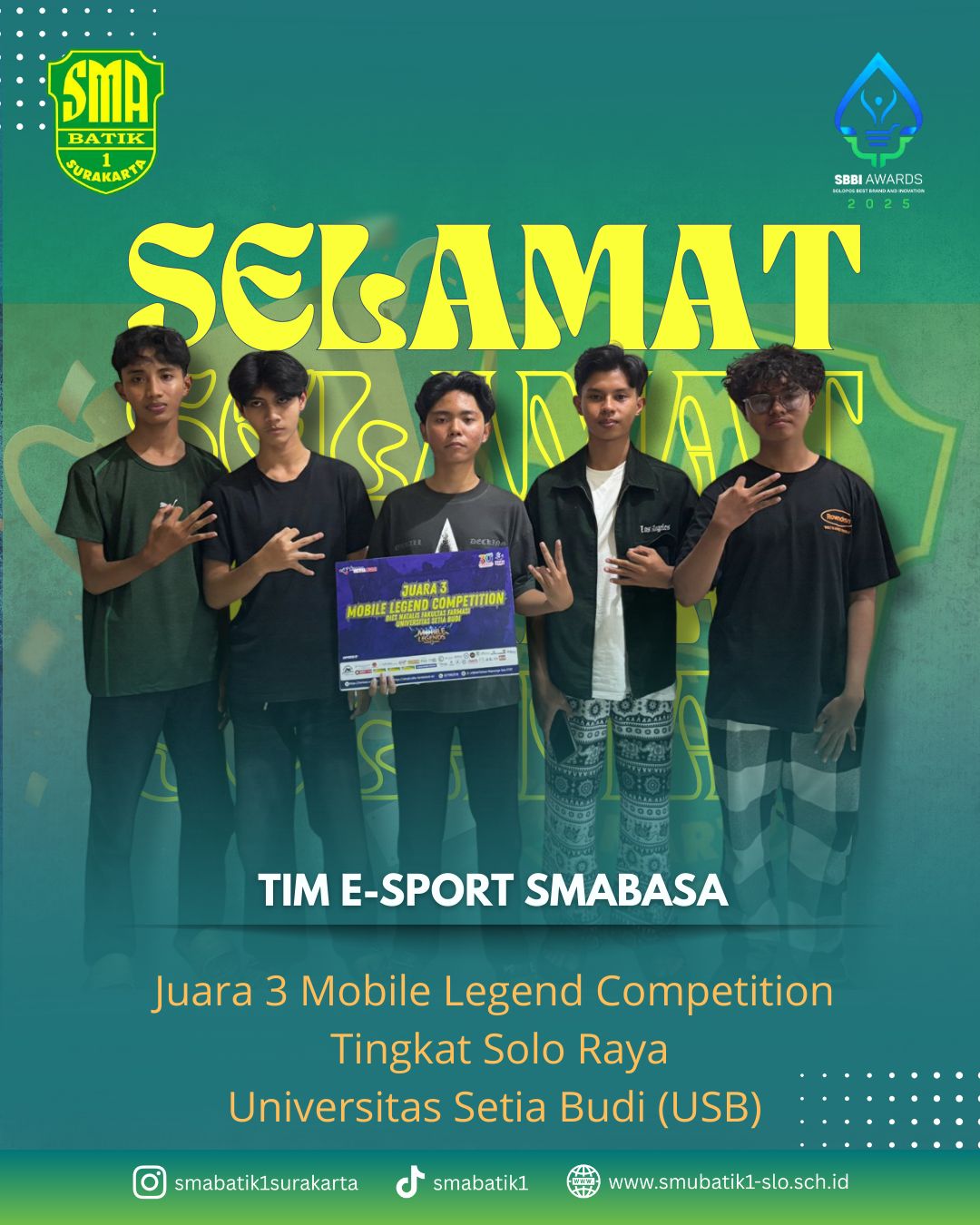 Juara 3 Mobile Legend Competition Tingkat Solo Raya Universitas Setia Budi (USB)