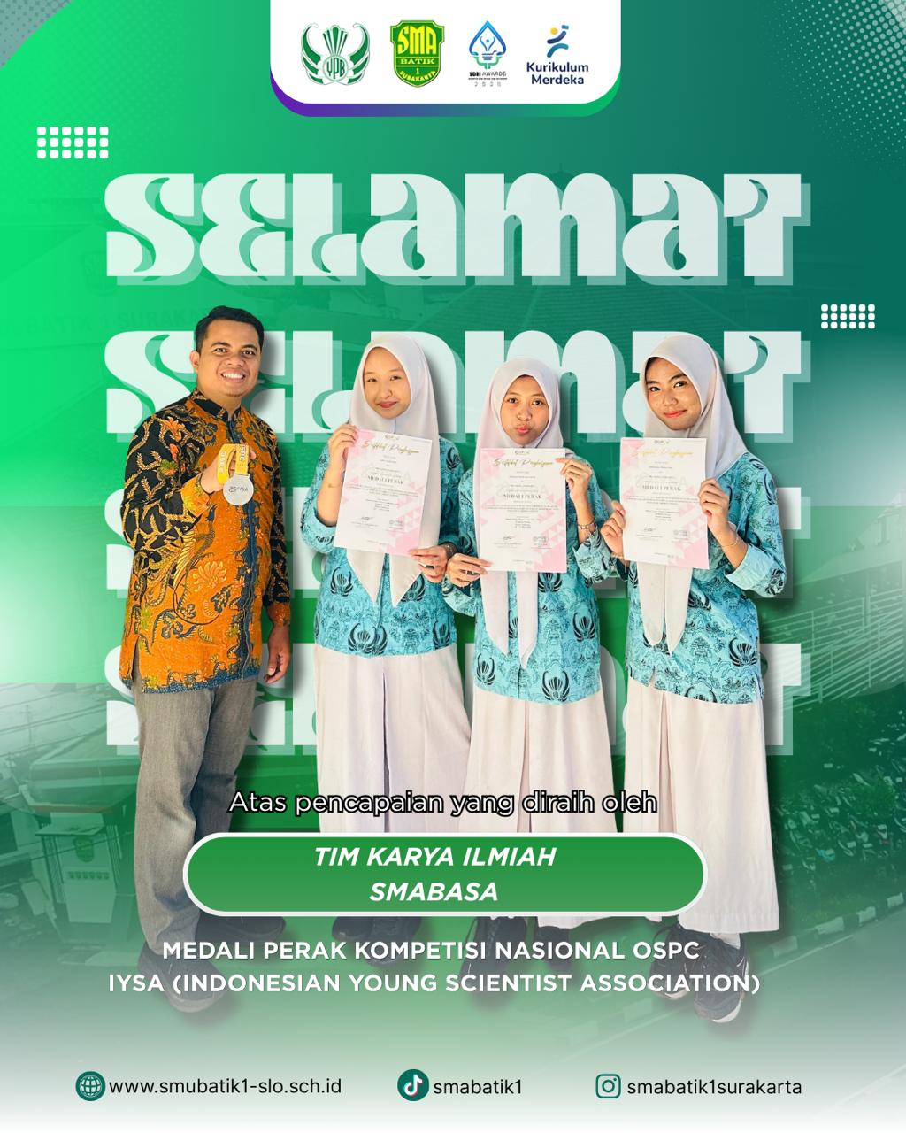 Medali Perak  Kompetisi Nasional OSPC IYSA