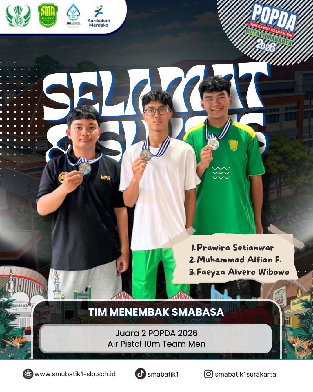 Juara 2 Popda 2026 Ar Pistol 10m